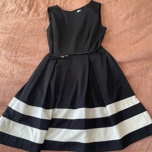Calvin Klein | Dresses | Calvin Klein Black Belted Aline Dress | Poshmark